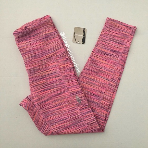 FREE PEOPLE Roll Out Leggings Pink Striped - Picture 4 of 6